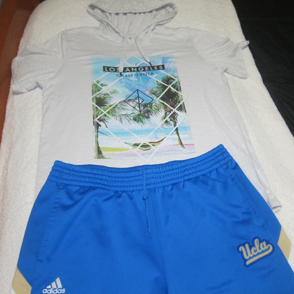 Adidas UCLA Warm Up Pants w/Los Angeles hoody Tee